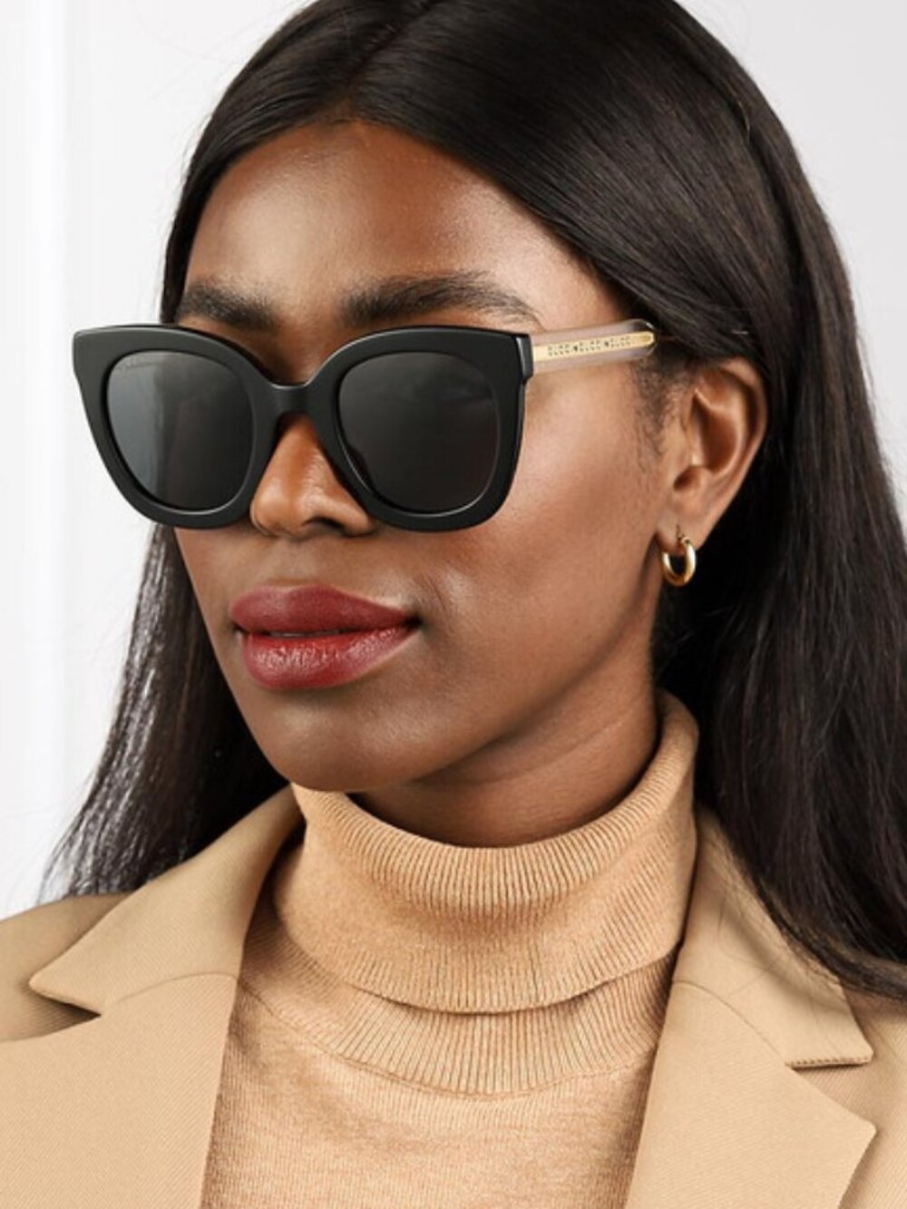 Gucci Women Sunglasses Black Crystal Grey Cat Eye GG0564SN 001 NEW AUTHENTIC - Picture 12 of 12